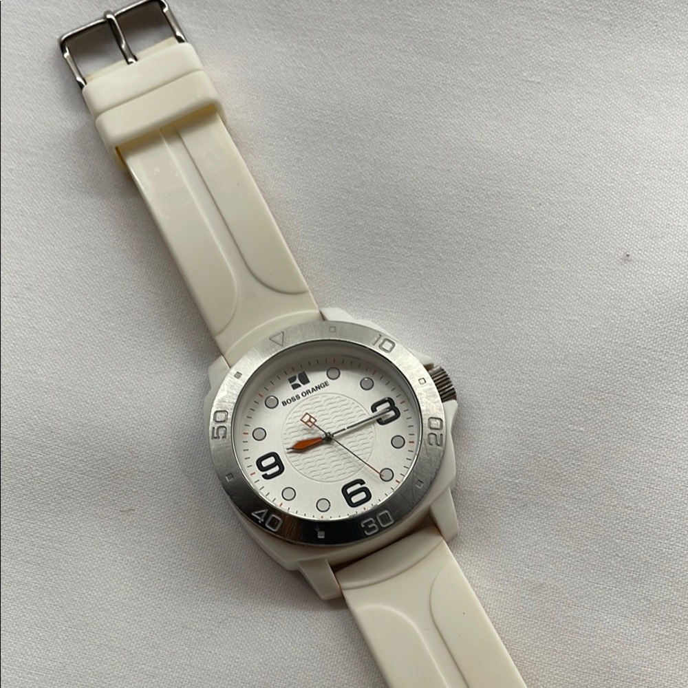 BOSS ORANGE white and Silver Timepiece